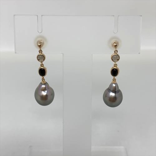 黒蝶真珠ピアス　E-337