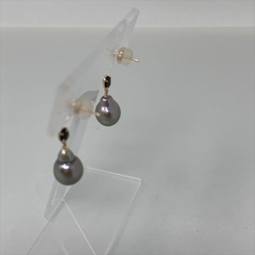 黒蝶真珠ピアス　E-337