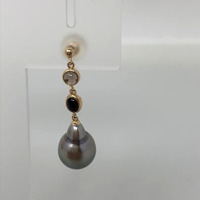 黒蝶真珠ピアス　E-337