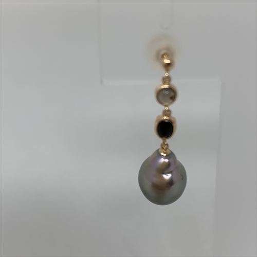 黒蝶真珠ピアス　E-337